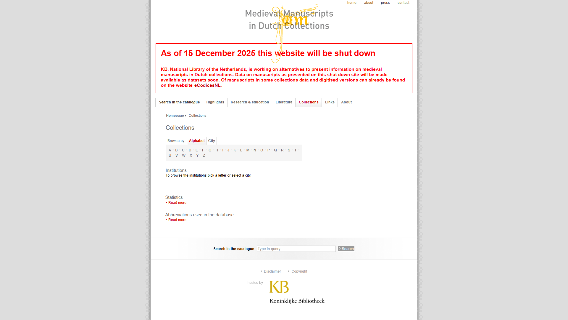 mmdc.nl Collections page, original