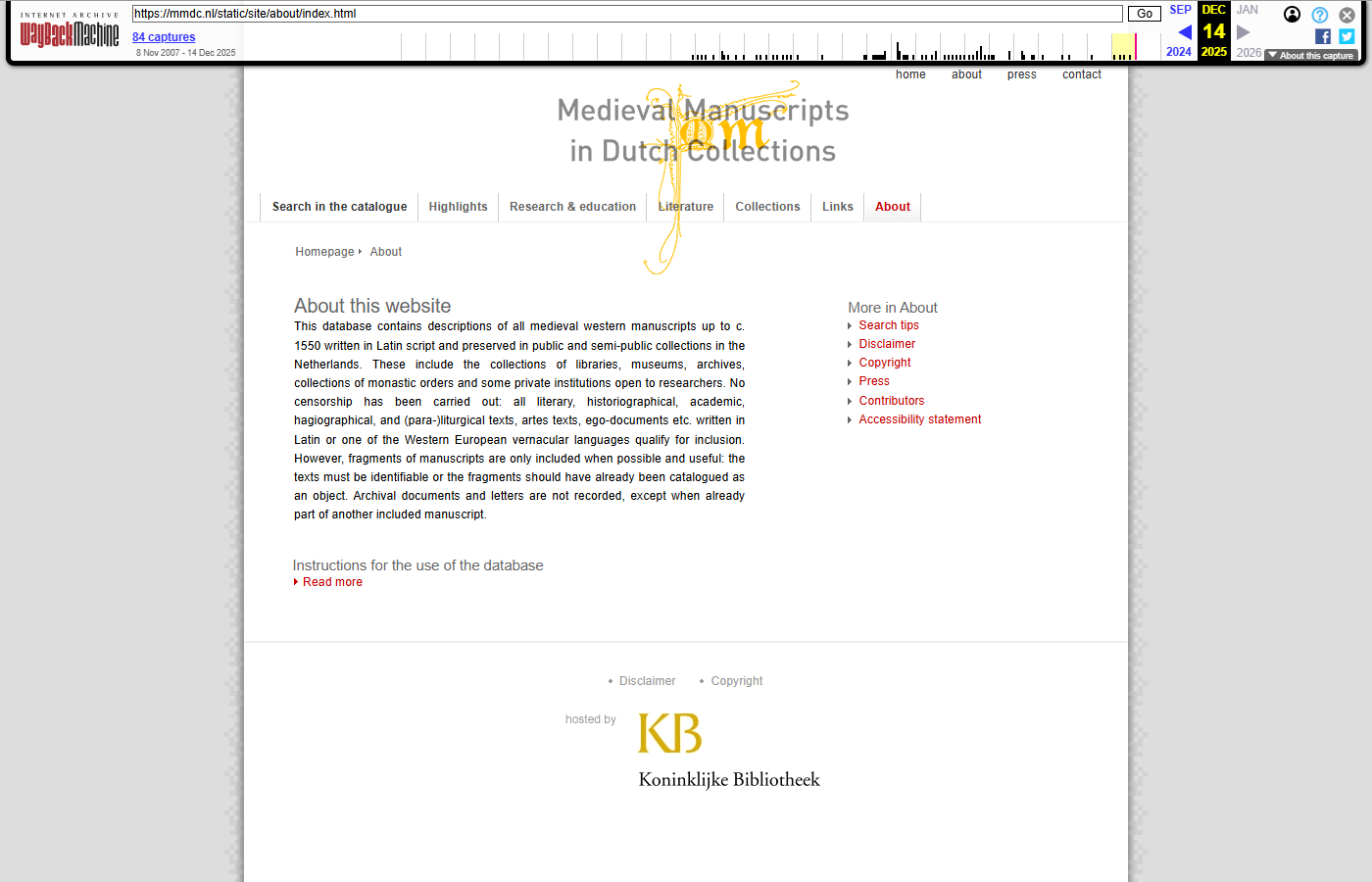 mmdc.nl About page, as archived in Wayback Machine on 14-12-2025